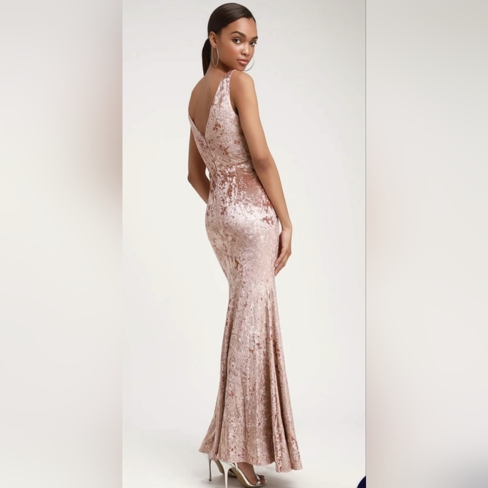 Mauve velvet sleeveless maxi dress